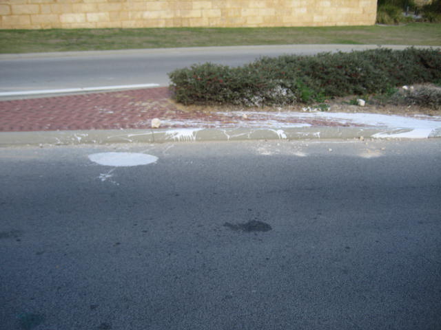 Paint on road - before